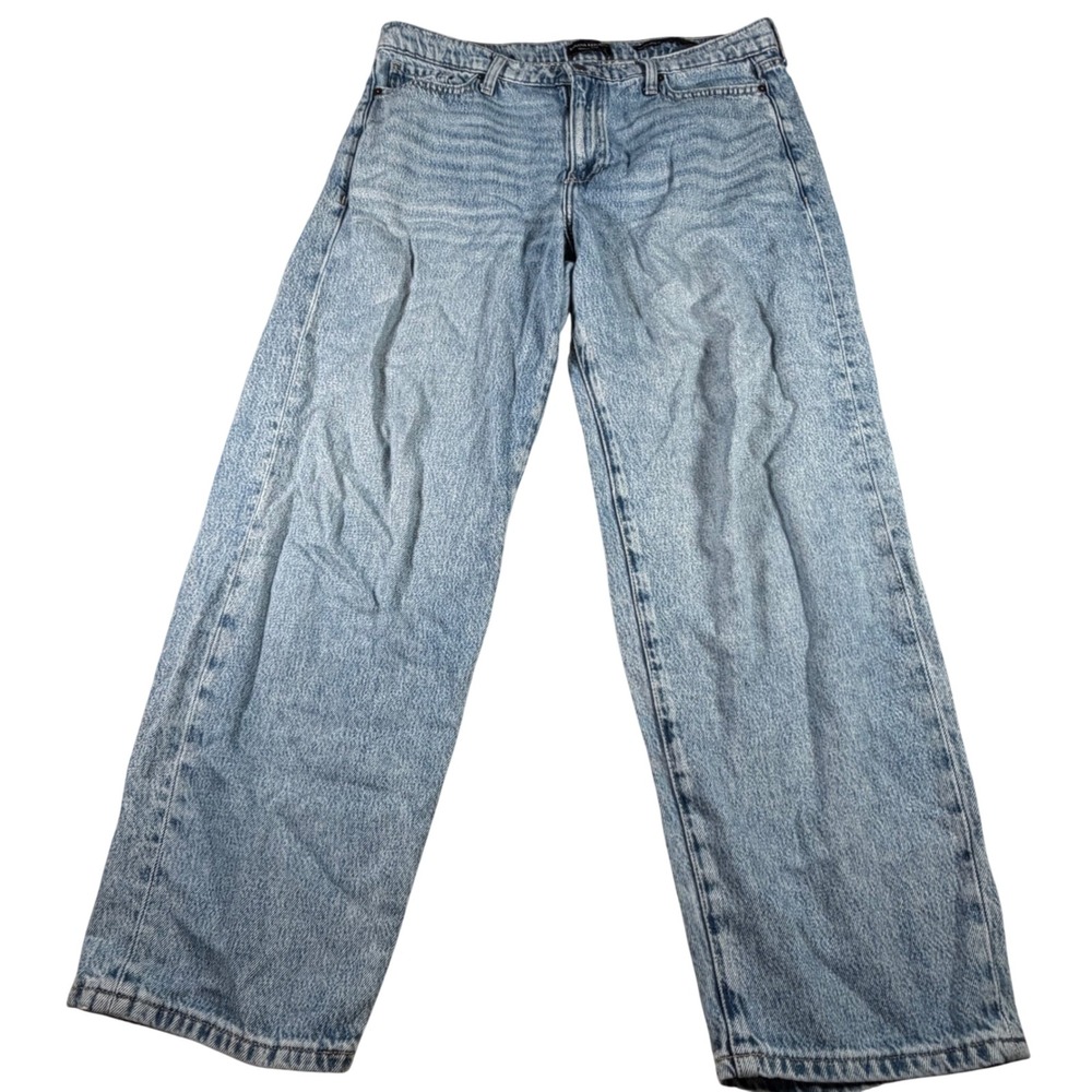 Banana Republic Barrel Jeans Womens 35x29 Light Blue High Rise Premium Denim